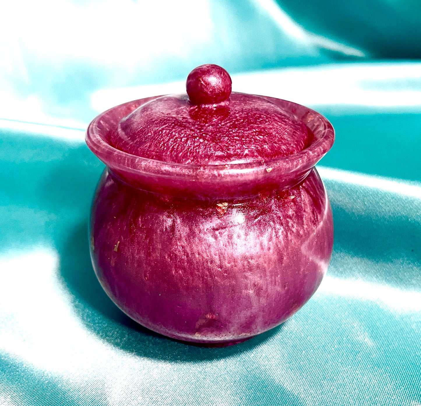 Apothecary Jar Raspberry with Gold Left