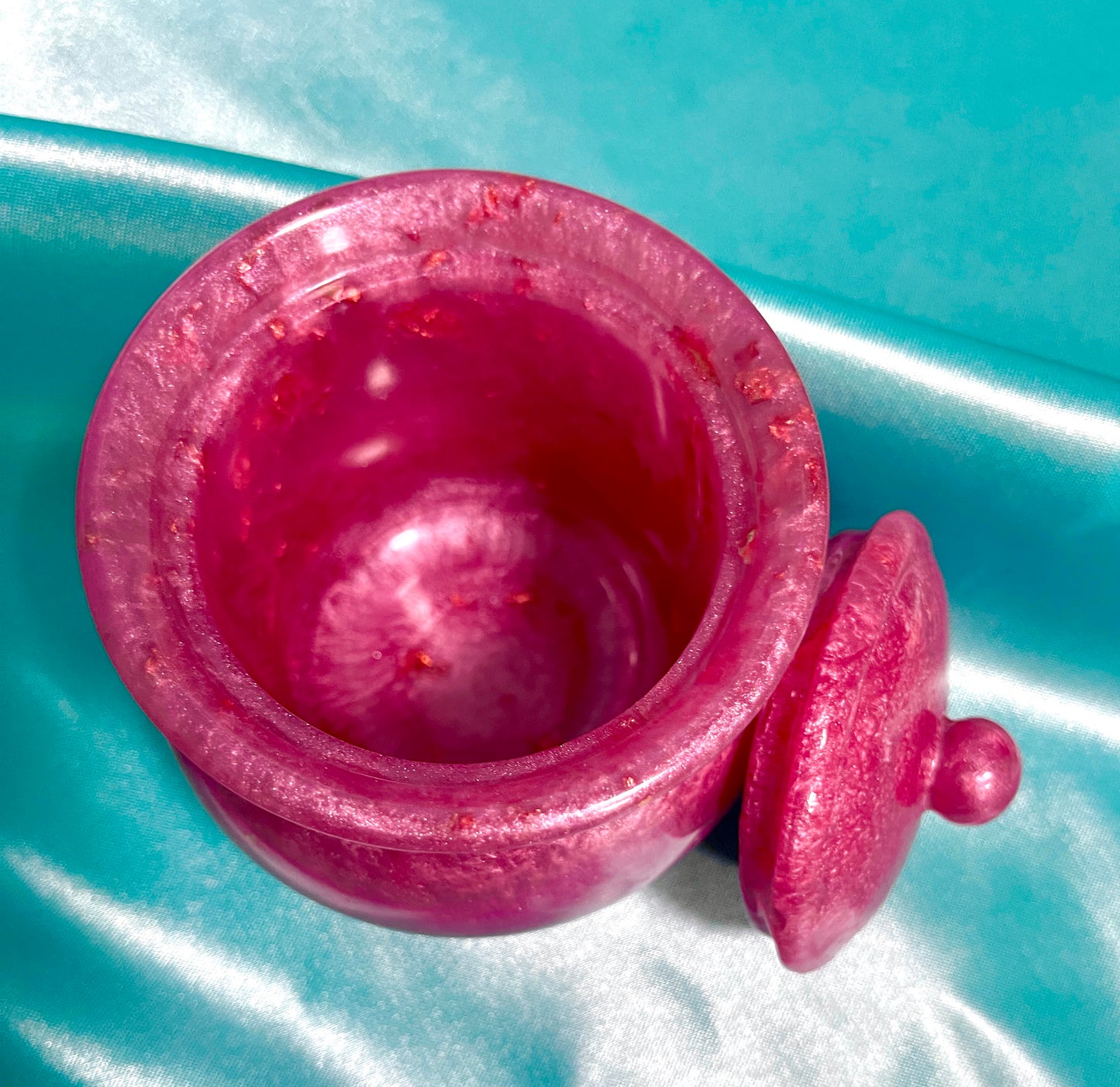 Apothecary Jar Raspberry with Gold Left