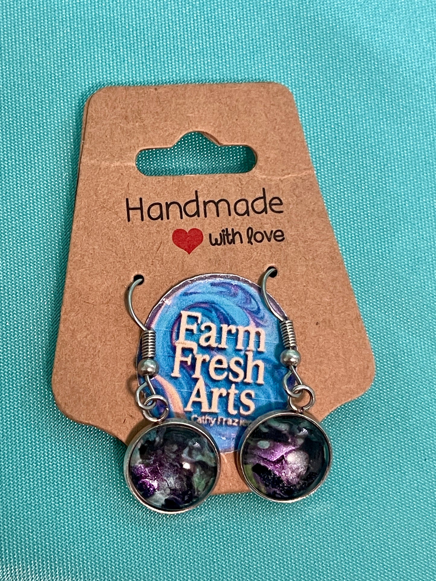Gorgous Iridescent Purple and Black Earrings