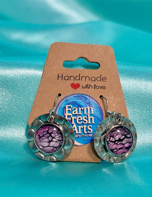 Pink Resin Ear Rings
