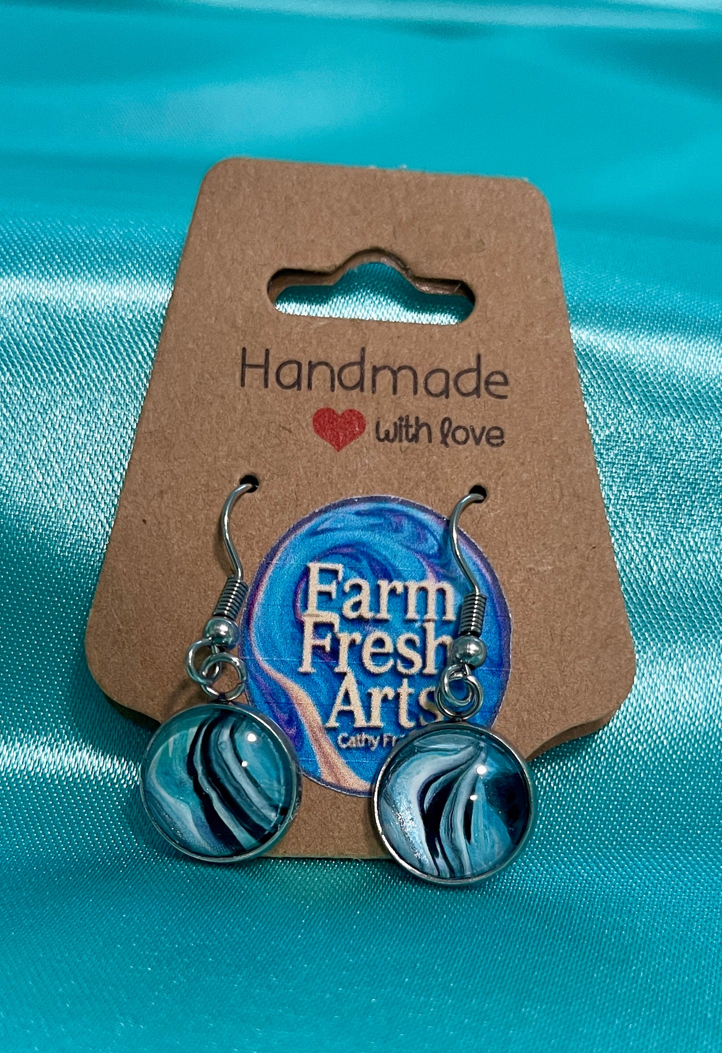 Blue & Black Resin Earrings